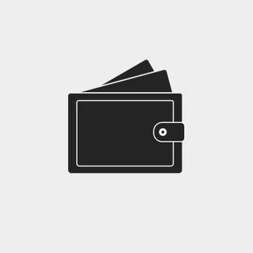 Billfold, purse, wallet icon. Vector illustration, flat design. Stock Illustration