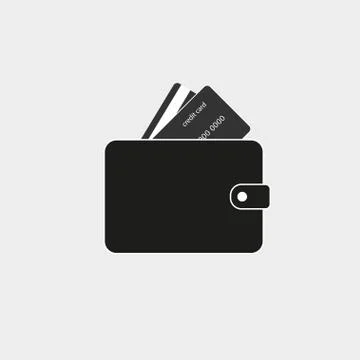 Billfold, purse, wallet icon. Vector illustration, flat design. Stock Illustration