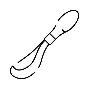 Billhook tool vector line art illustration Stock Illustration