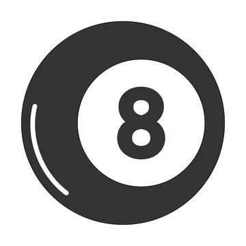 Billiard 8 ball icon. Active hobby illustration symbol. Sign game vector. Stock Illustration