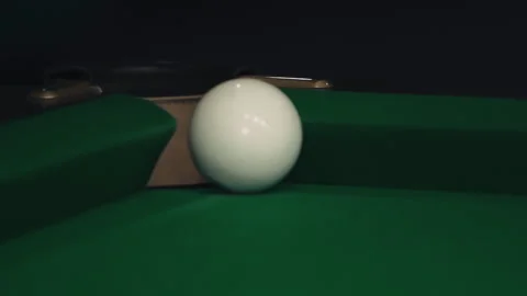 Billiard ball on the billiard green table. Stock Footage 240739222