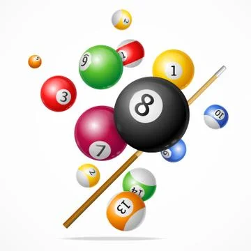 Billiard Ball Concept. Vector Illustrazione stock