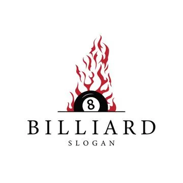 Billiard ball design with a simple fire silhouette as the identity of the b.. Stock Illustration
