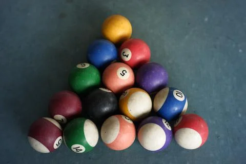 The billiard ball formation forms a triangle Stock Photos