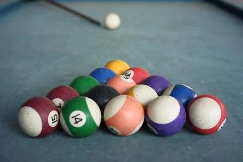 The billiard ball formation forms a triangle Stock Photos