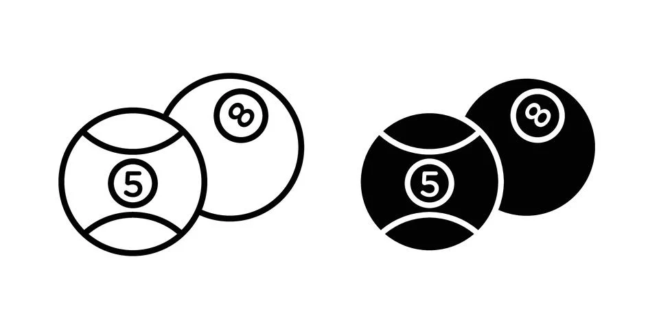 Billiard ball icon design. Simple Vector illustrations.. Illustrazione stock