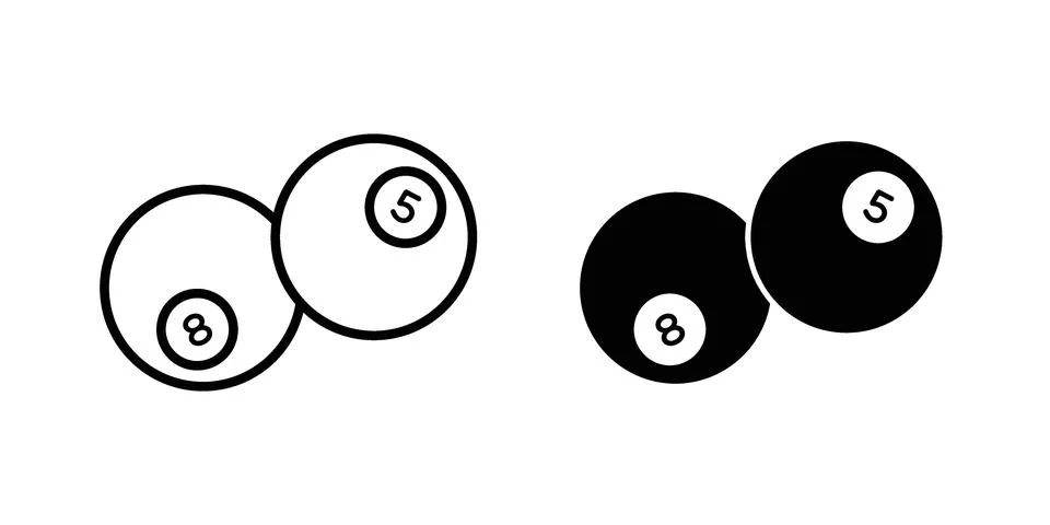 Billiard ball icon set. Vector EPS 10 Stock Illustration