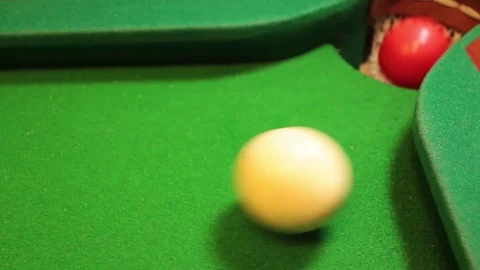 The billiard ball is jammed into the pocket Stock Footage 72634260