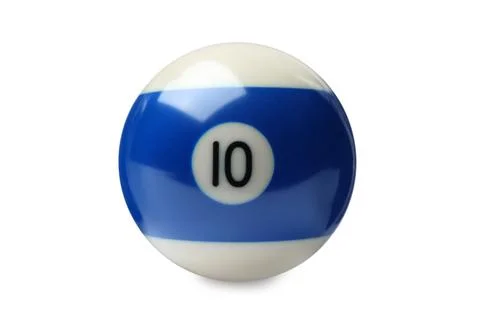 Billiard ball with number 10 isolated on white Stock Photos