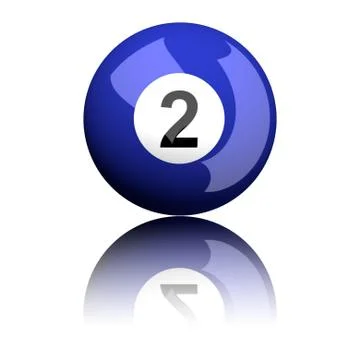 Billiard Ball Number 2 3D Rendering Stock Illustration