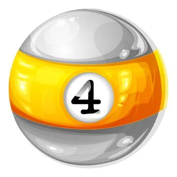 A billiard ball number 4 Illustrazione stock
