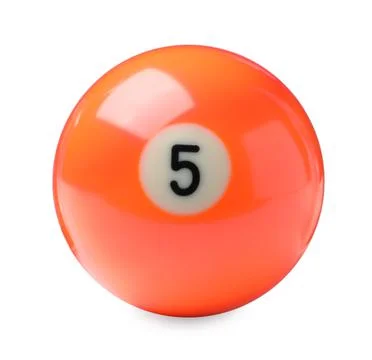 Billiard ball with number 5 isolated on white Stock Photos