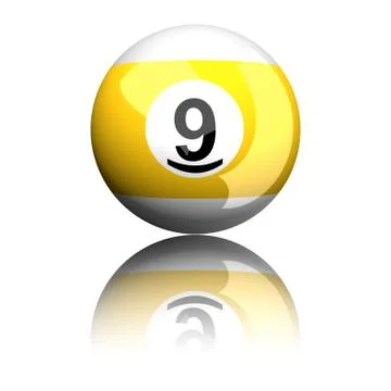 Billiard Ball Number 9 3D Rendering Stock Illustration