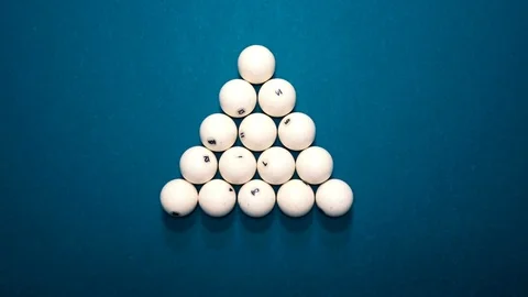 Billiard balls are broken on the table Stock Footage 95998345