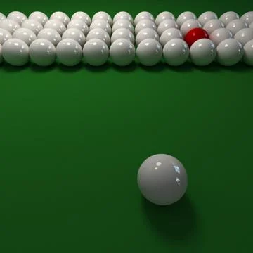 Billiard balls composition in white and red Stock Illustration