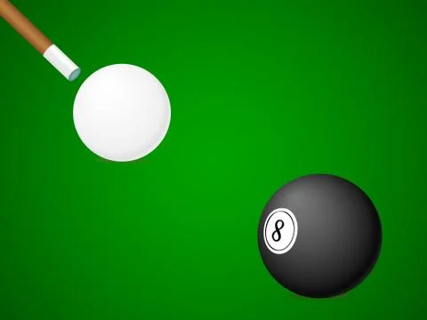 Billiard balls with cue Stock Illustration