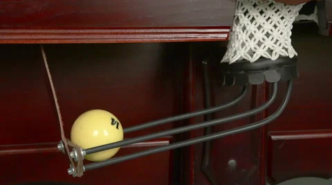 Billiard balls falling in a billiard pocket. Stock Footage 52929397