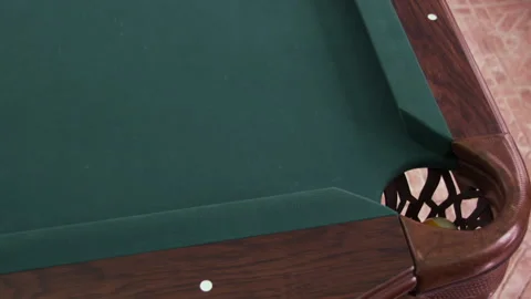 Billiard Balls Going Into The Corner Pocket Stock Footage 243346624