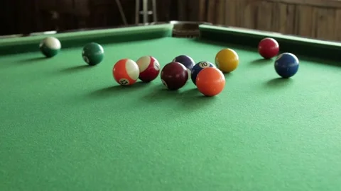 Billiard Balls inside an old cafe Stock Footage 239020034