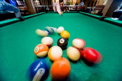 Billiard balls in a pool table. Background. イラスト素材