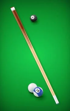 Billiard balls in a pool table. Stock Illustration