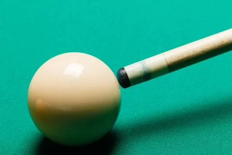 Billiard balls in a pool table. Foto stock