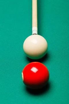 Billiard balls in a pool table. Stock Photos