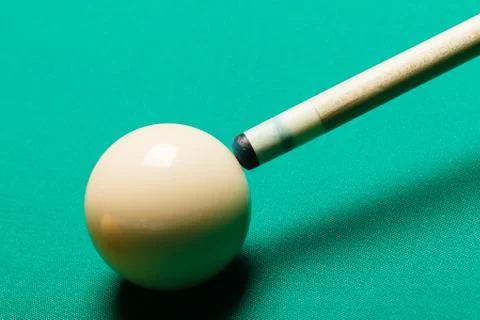 Billiard balls in a pool table. Stock Photos
