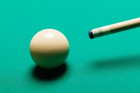 Billiard balls in a pool table. Stock Photos