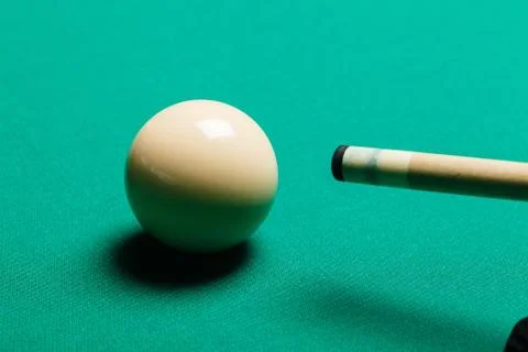 Billiard balls in a pool table. Stock Photos