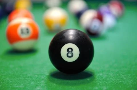 Billiard balls in a pool table 写真素材