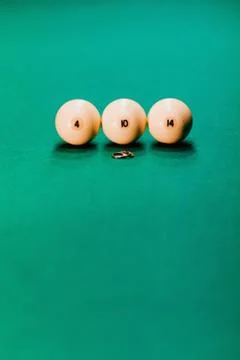 Billiard balls on pool table	 Foto stock