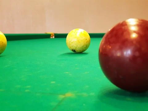 Billiard balls on a pool table Stock Photos
