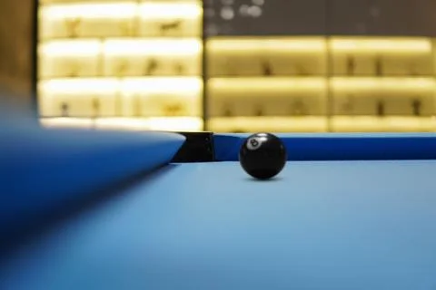 Billiard balls in a pool table Stock Photos