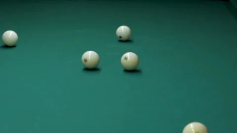 Billiard balls roll Stock Footage 86594729