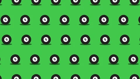 Billiard balls seamless loop pattern on a green background Stock Footage 174307177