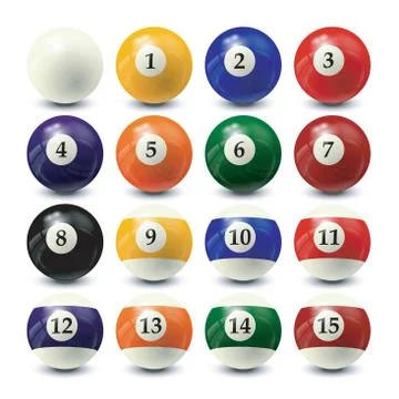 Billiard balls set Stock Illustration