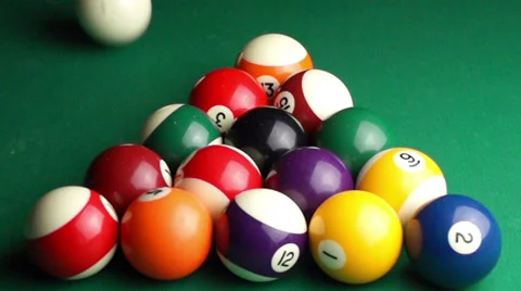 Billiard balls slow motion Stock Footage 32354768