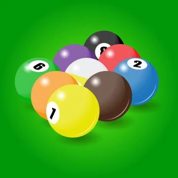Billiard balls start position for nine-pool game Stock Illustration