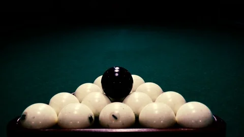 Billiard balls on the table Stock Footage 95998246