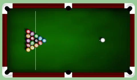 Billiard balls on table Stock Illustration