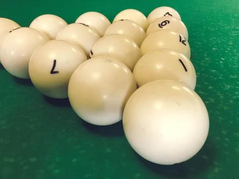 Billiard balls on the table Stock Photos