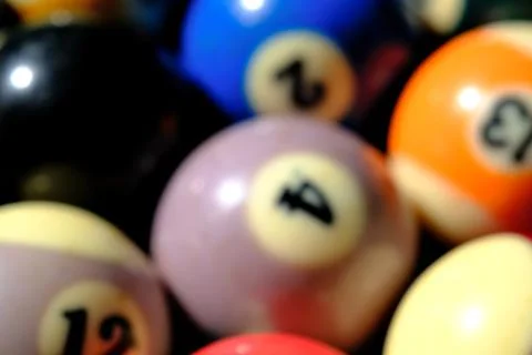 Billiard balls on a table Stock Photos