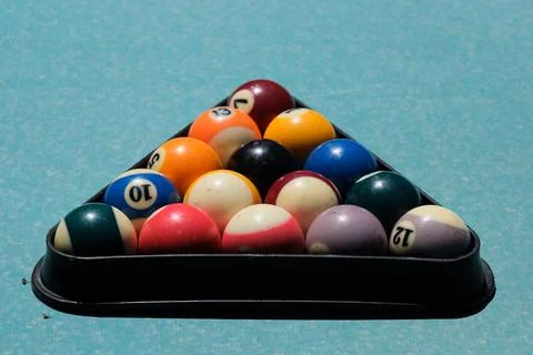 Billiard balls on a table Stock Photos