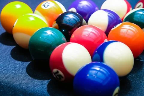 Billiard balls on the table Stock Photos