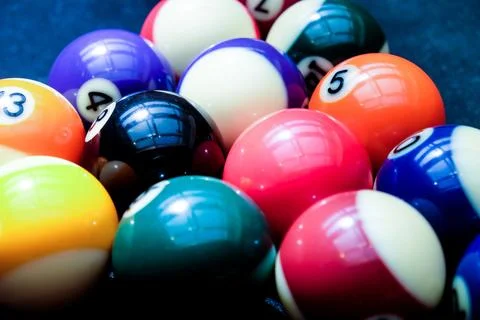 Billiard balls on the table Stock Photos