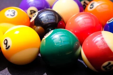 Billiard balls on the table Stock Photos