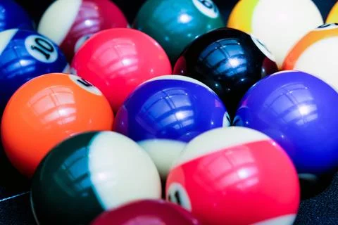 Billiard balls on the table Stock Photos