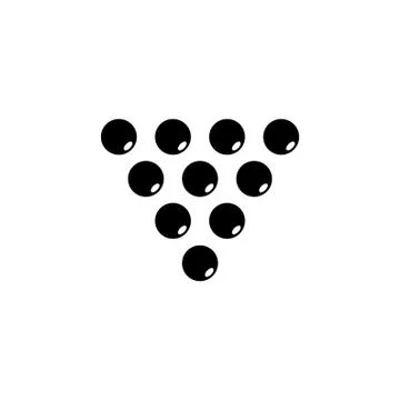 Billiard Balls Triangle Flat Vector Icon Stock Illustration
