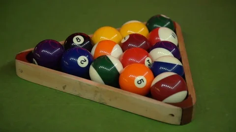 Billiard Balls in the Triangle for Pyramid Stock Footage 71489615
